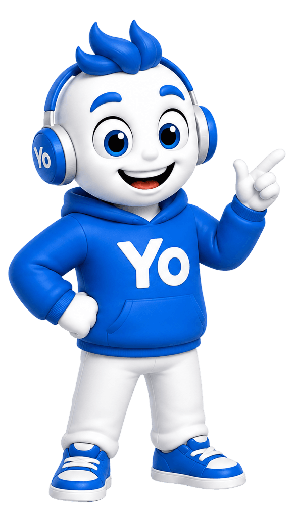 DriveYo mascot Yo pointing at the best deal
